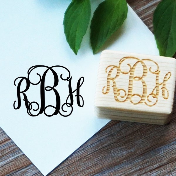 Custom Rubber Stamp,Wedding Stamp， Initials wood rubber stamp，DIY Wedding Stamp with monogram
