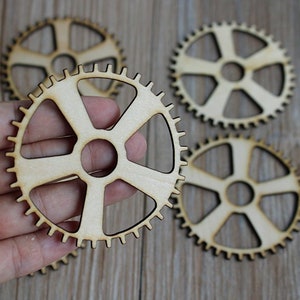 Wooden Steampunk Gears   Shapes, Wall decor,Wooden embellishments ,Unfinished Wood For DIY Project