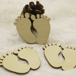 Baby Feet Forma in legno, decorazione murale, abbellimenti in legno, legno incompiuto per progetti fai-da-te