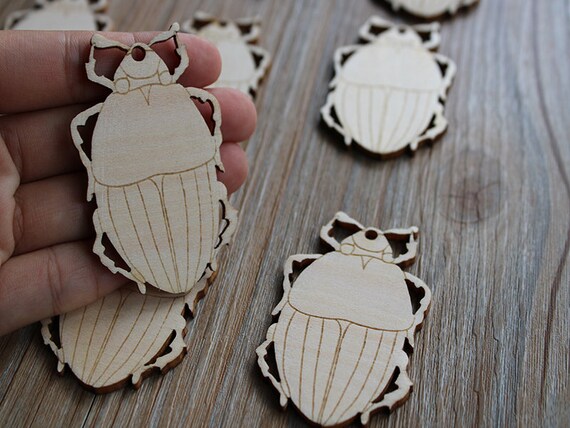 Wall decor,Wooden embellishments Wooden Beetles Shape Blank Shapes Unfinished Wood For DIY Projects