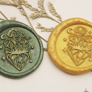 Mushroom Galaxy Universe Stamp - Wedding Wax Seal Stamp - Sealing Wax Stamp-Crystal with Mushroom Sealing Stamp