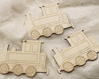 Wooden train Laser Cut   for Crafts and Decoration - Laser Cut - Giraffe Gift