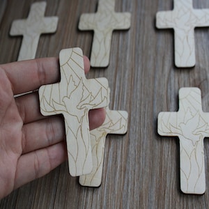 Holzschattiert Christian Cross Form, Blank Formen, Wandgestaltung, Holzverzierungen, unvollendetes Holz für Bauprojekte, Babydekoration