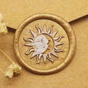 Sun and moon wax seal Wax, Custom wax Seal Kit, wax stamp, sealing wax stamp