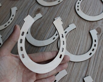 Houten vorm van de vormen van de hoefijzer, lege vormen, wand decor, houten decoratie, onbehandeld hout voor doe-projecten