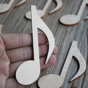 Quaver ottavo forme di legno, decorazione della parete, decorazioni in legno nota di musica, progetti incompiuti legno per fai da te