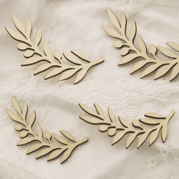 Olive Tree Branch Wooden Shape, Blank Shapes, Wall decor,Wooden embellishments ,Unfinished Wood For DIY Projects