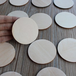 Schlichte Runde Kreise aus Holz, Blanko-Kreis-Untersetzer, Wanddekoration, Holzverzierungen, unfertiges Holz für DIY-Projekte