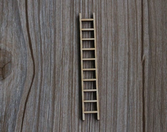 3pcs Blank Mini Wooden Ladder Dolls House Craft Scrapbooking Embellishment 