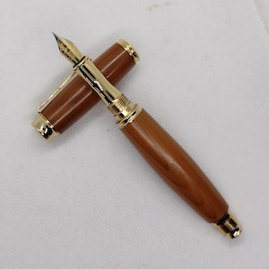 Bella penna stilografica in legno di tasso inglese (rollerball) - Scrittore di Natale regalo ideale