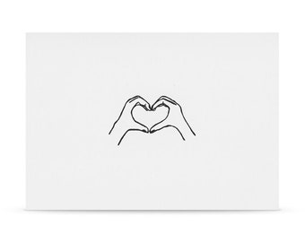 fingerheart Postcard. love, greeting card