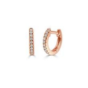 14K Gold & Diamond Huggie Earrings