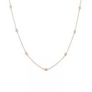 14K Gold & Diamant Station Halskette