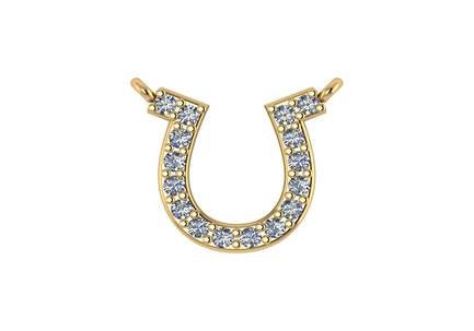 14K Small Diamond Horseshoe Charm - Etsy