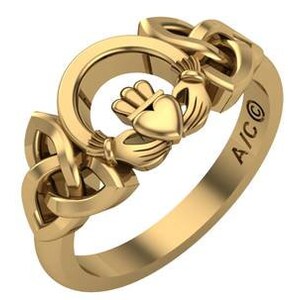 14K Claddagh & Celtic Ladies Ring