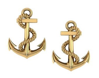 14K Anchors Earrings