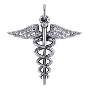 14K Caduceus Medical Symbol Charm image 1