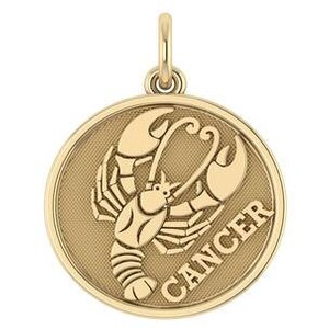 14K Cancer Disc Pendant