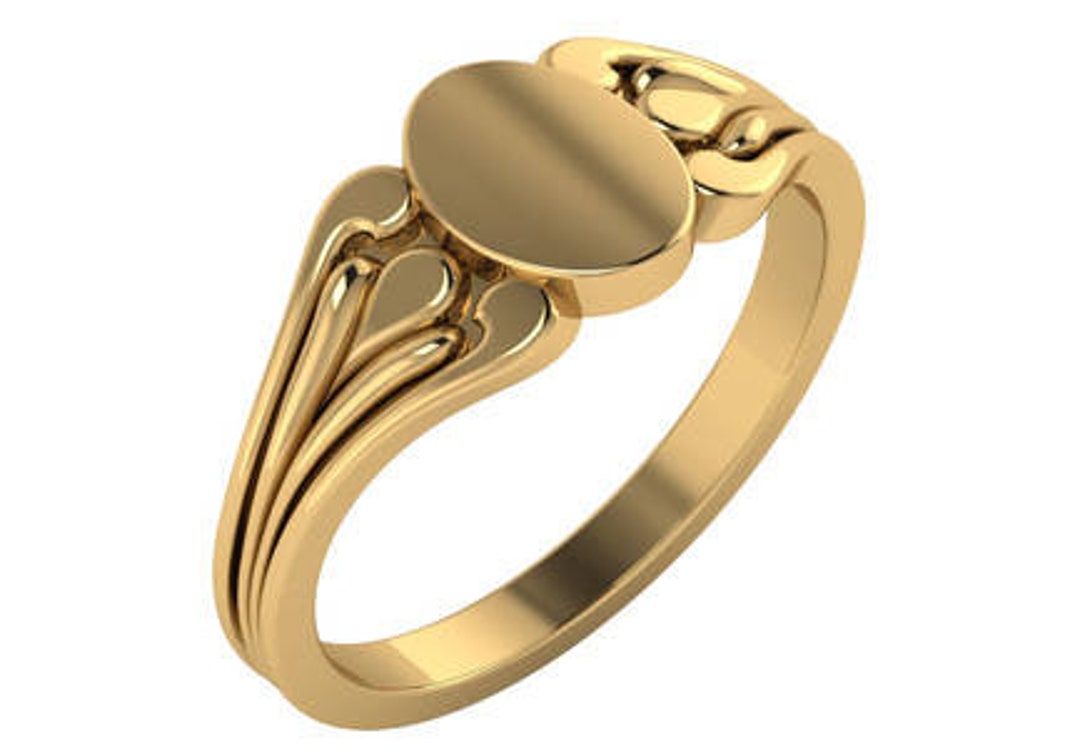 14K Ladies Baby Signet Ring - Etsy