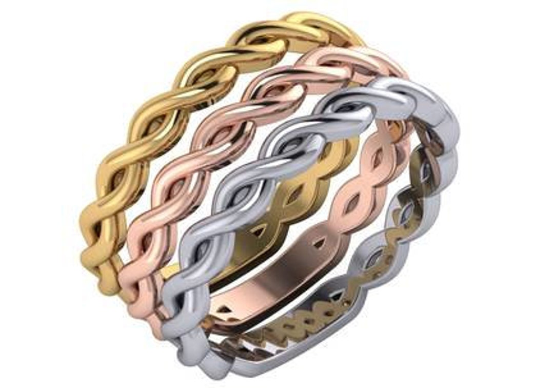 4th Rope Ring 14K Stackable Twisted Rope Rings - Etsy