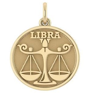 14K Libra Disc Pendant