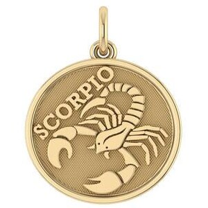 14K Scorpio Disc Pendant