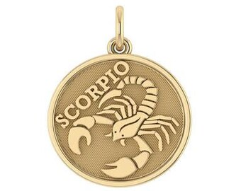 Ciondolo a forma di disco dello Scorpione in oro 14 carati