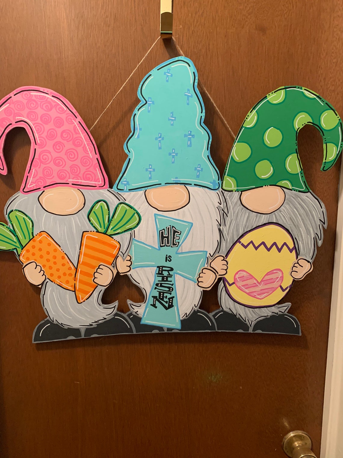 Easter Gnomes Door Hanger Etsy