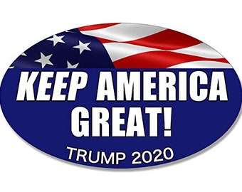 Make America Great Again Political Logo 3x5 inch Oval Simple Red MAGA Sticker