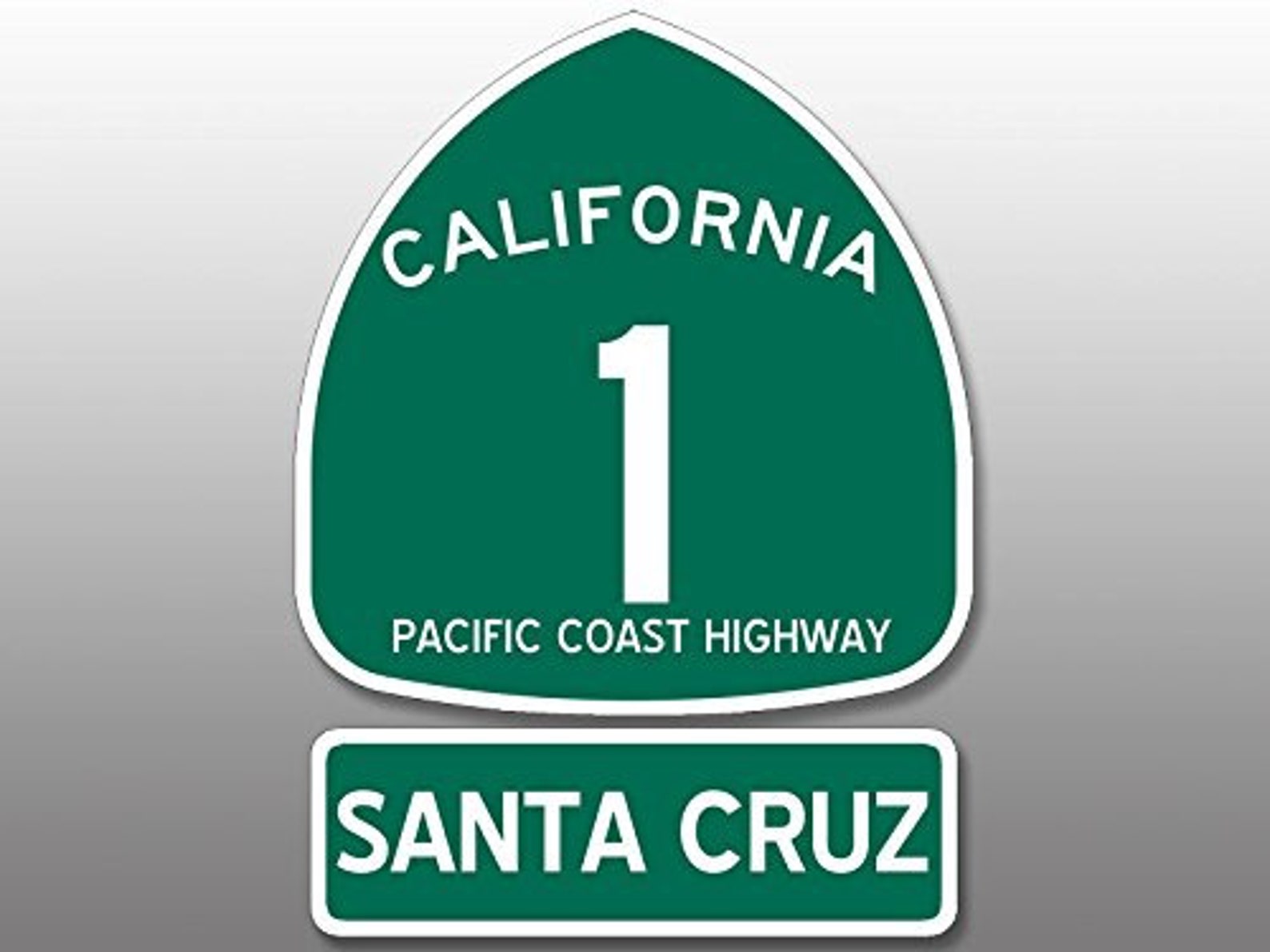 4x5.5 Inch PCH Highway 1 Sign SANTA CRUZ Sticker California - Etsy