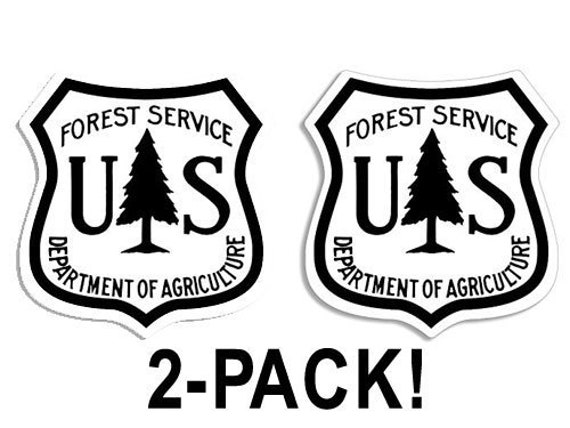 American Vinyl Brown /& White US Forestry Shield Shaped Sticker Logo Forest Service u.s.