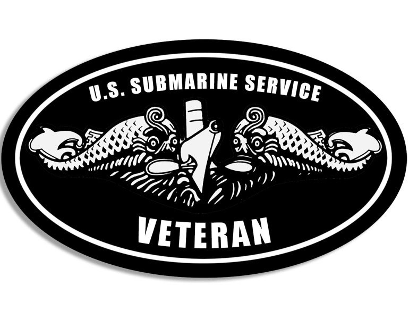 3x5 Inch Oval Us Submarine Service Veteran Sticker Insignia Etsy