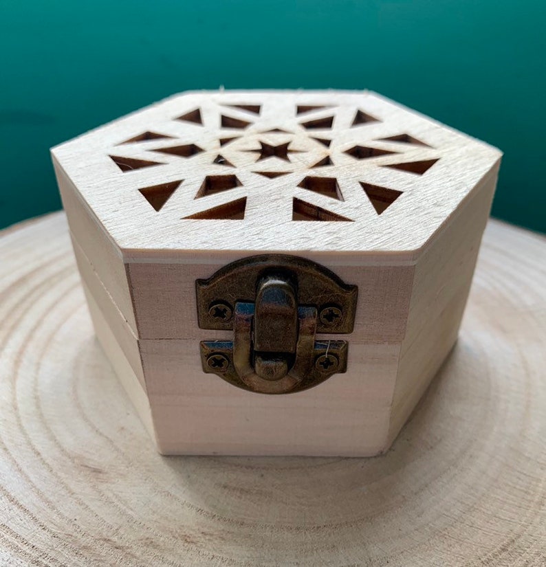 d\u00e9coupage scatola da decorare Dotting Art Hexagonal Wooden Box Jewel Case Dot Paint Decor Art Decoration Box for Jewelry