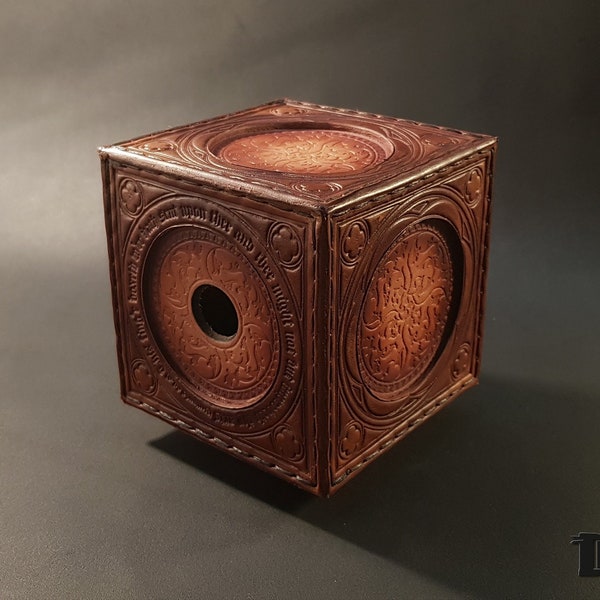 Gothic leather finger box | Leather cube | Art collection | For meme lover