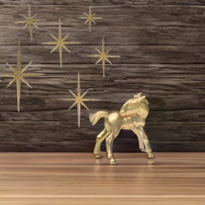 Small Brass Foal Colt Filly Horse 3.5&quot; x 3&quot;