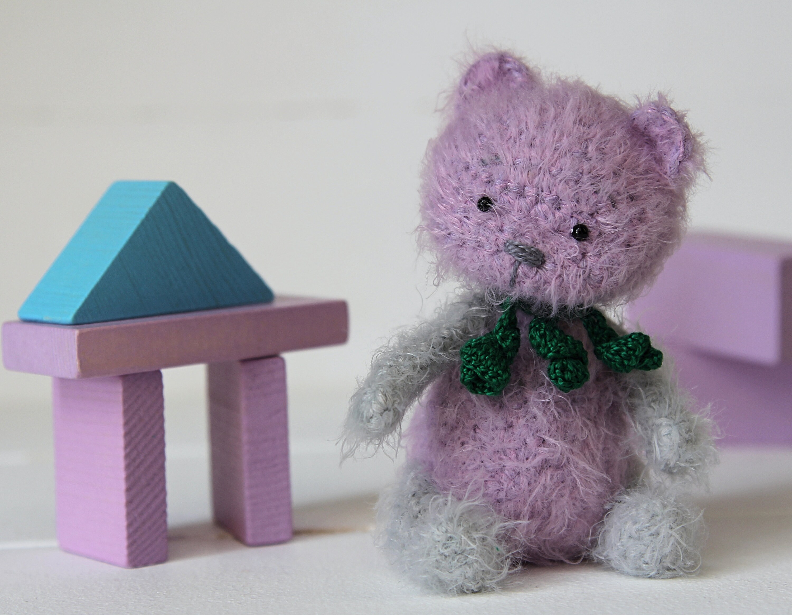 Miniatur Lila Teddybär Blythe Friend Künstlerteddybären Ooak | Etsy