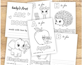 Baby Shower ABC Book, Coloring Pages, Baby’s First Alphabet Book,  Blank ABC book, Diy Baby Book, Baby Guest Activity, Printable PDF