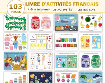 French Busy Book Printable, Toddler Learning Binder, Kids Quiet Book, French Homeschool Resources, Preschool Curriculum, Digital Download