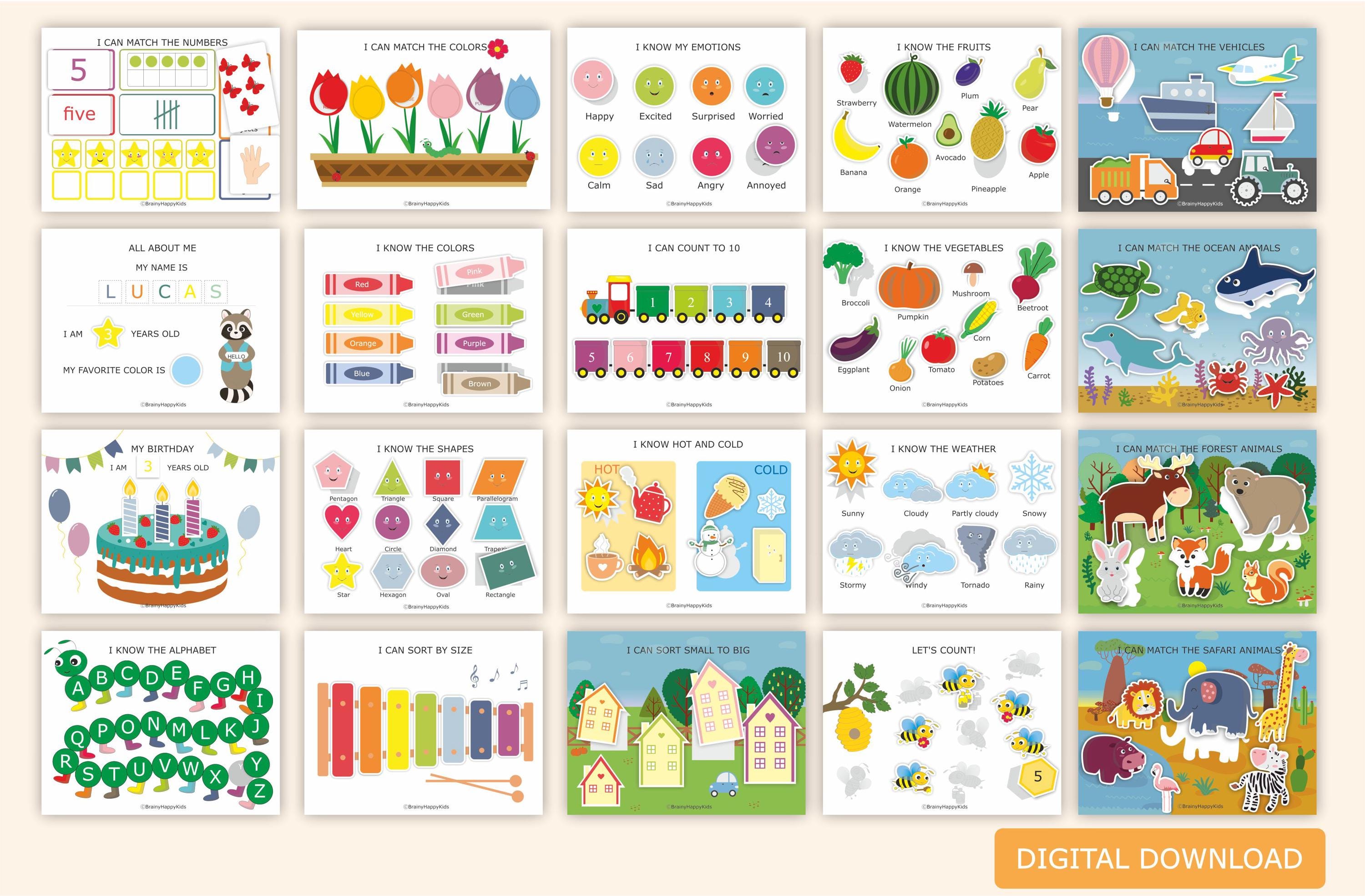 Busy Book Printable, Kids Quiet Book, Toddler Learning Binder ...