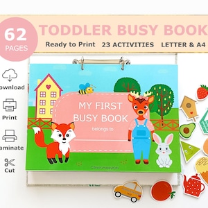 Busy Book Printable, Toddler Learning Binder, Kids Quiet Book, Preschool Activities, Homeschool Resources, Montessori Materials, Digital