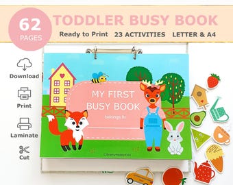 Busy Book Printable, Toddler Learning Binder, Kids Quiet Book, Preschool Activities, Homeschool Resources, Montessori Materials, Digital