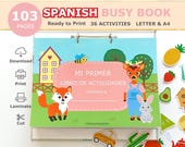 Spanish Toddler Busy Book Printable, Kids Quiet Book, Spanish Learning Binder, Preschool Activities, Spanish Homeschool Resources, Digital