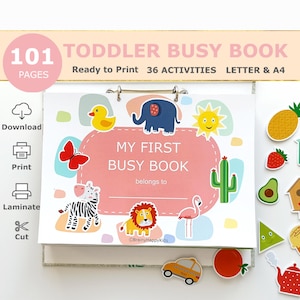 Toddler Busy Book Printable, Learning Binder, Kids Quiet Book, Preschool Activities, Homeschool Resources, Montessori Materials, Digital