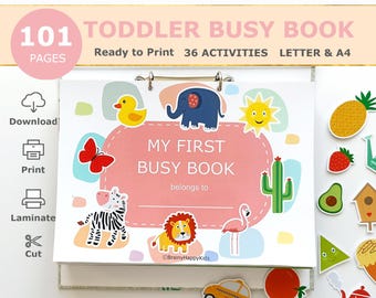 Toddler Busy Book Printable, Learning Binder, Kids Quiet Book, Preschool Activities, Homeschool Resources, Montessori Materials, Digital