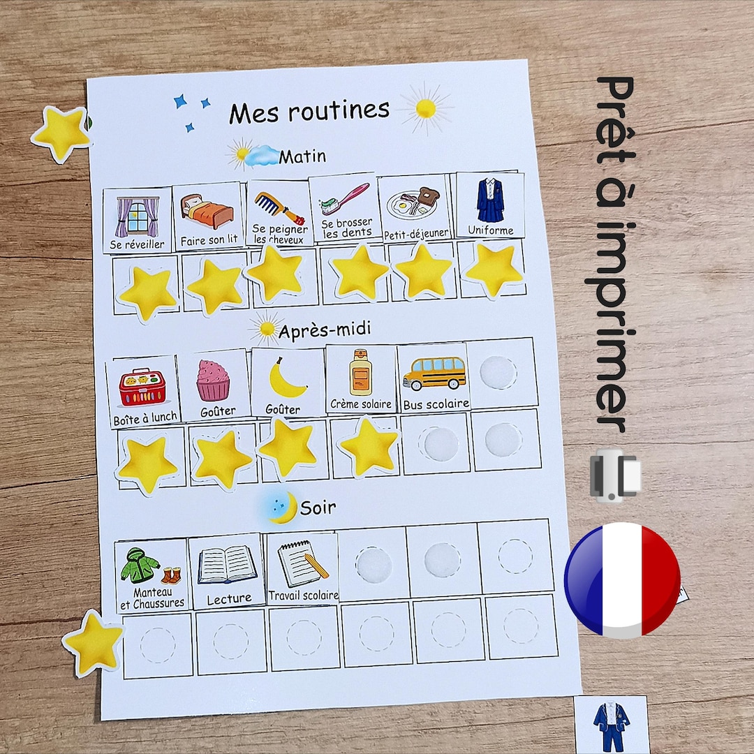 Tableau Des Tâches Pour Enfants, Routine Quotidienne à Imprimer ...