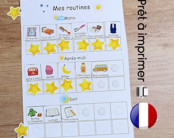 Tableau des Tâches pour Enfants, Routine Quotidienne à Imprimer, Checklist Matin et Soir, Calendrier de Nettoyage, Téléchargement Numérique