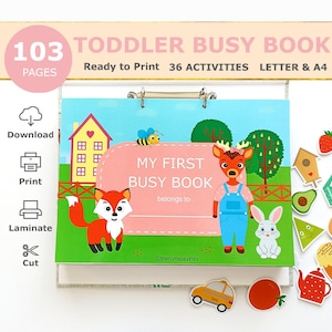Toddler Busy Book Printable, Learning Binder, Kids Quiet Book, Preschool Activities, Homeschool Resources, Montessori Materials, Digital