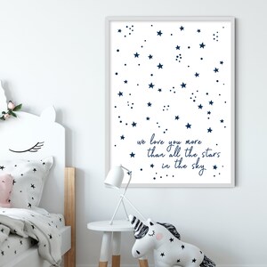 Star nursery print, Star nursery, Celestial nursery, Monochrome nursery, Space nursery, Space baby, Outer space nursery, Star nursery decor