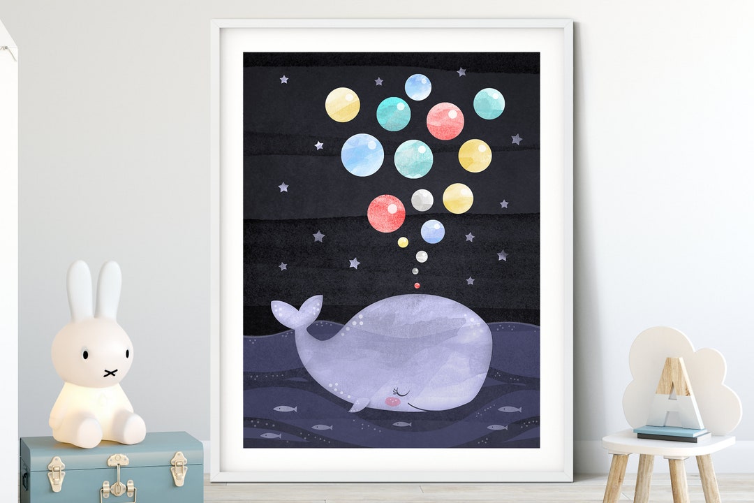 Whale Picture, Ocean Nursery, Nautical Nursery, Whale Baby Room, Whale