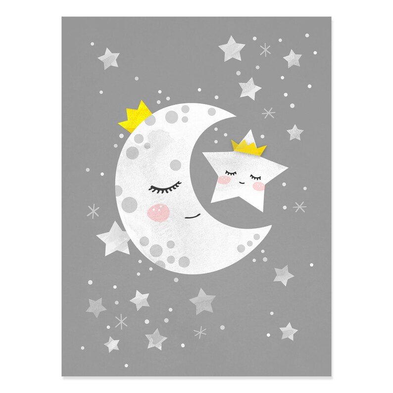 Moon Stars Nursery, Moon and Stars Nursery Decor, Space Nursery Decor ...